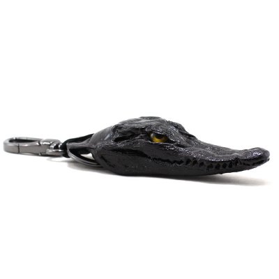  Брелок зі шкіри крокодила чорний ALH 01 Black , фото