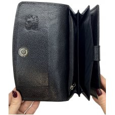 Кошелек женский из кожи ската черный ST 52 ART Red Tulip