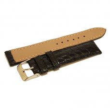 Ремінець для годинника зі шкіри крокодила чорний ALWS 01 Black