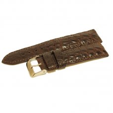 Ремінець для годинника зі шкіри крокодила коричневий ALWS 01 Dark Brown