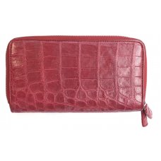 Кошелек женский из кожи крокодила красный ZAM 15 BS Red