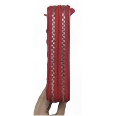 Кошелек женский из кожи крокодила красный ZAM 15 BS Red