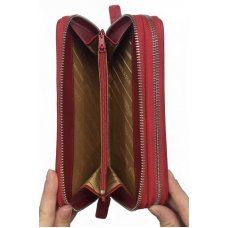 Кошелек женский из кожи крокодила красный ZAM 15 BS Red