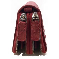 Кошелек женский из кожи крокодила красный ZAM 15 BS Red