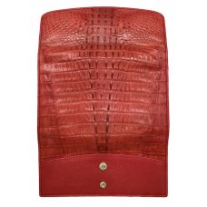 Кошелек женский из кожи крокодила красный PCM 03 ST Red