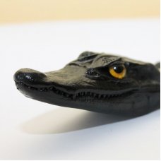 Брелок из кожи крокодила черный ALH 01 Black