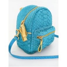 Рюкзак жіночий зі шкіри пітона блакитний PTR 001 Turquese