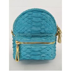 Рюкзак жіночий зі шкіри пітона блакитний PTR 001 Turquese